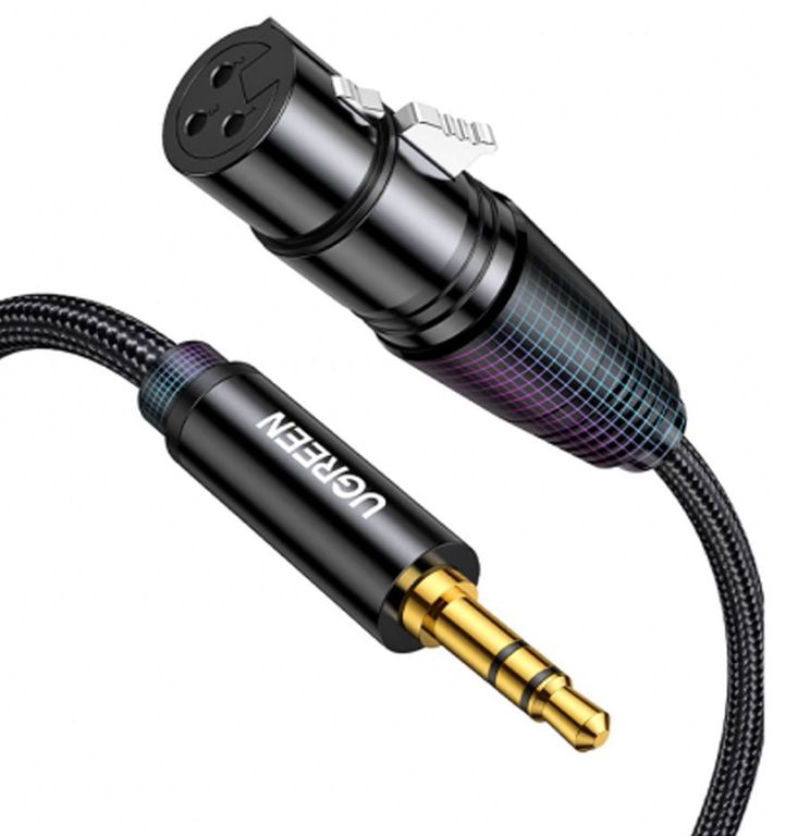 Cable HiFi XLR Hembra 35mm TRS PVC Flexible DJ Micro 100cm