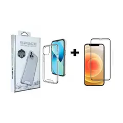 SPACE - Case Transparente y Mica de vidrio templado-iPhone13 Pro Max
