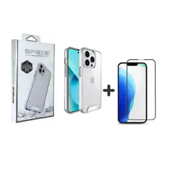 SPACE - Case Transparente y Mica de vidrio templado-iPhone12 Pro Max