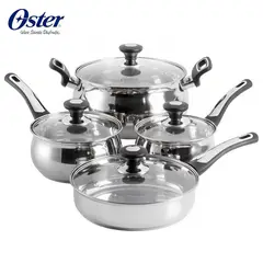 OSTER - Juego de Ollas Raffaelli 8 piezas Acero Inoxidable