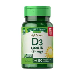 NATURE'S TRUTH - Vitamina D3 1000 IU (25 mcg) - 130 Softgels