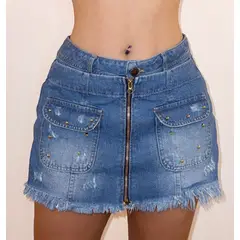 BENCUS JEANS - Mini Falda Short Jeans Mujer Minizipper
