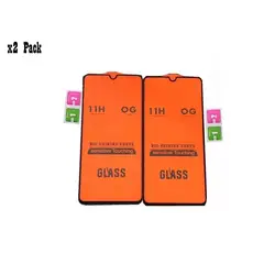 GENERICO - Pack X2 Micas Vidrio Templado 9H para Samsung A32 4G Borde Negro