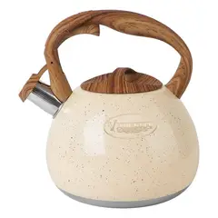 VALESKA - Tetera Estilo Roca Volcánica con Silbato 5L Crema