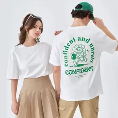 GENERICO - Polo Oversize Algodón Blanco Confident Oversized Unisex