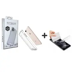 SPACE - Case Transparente y Mica Hidrogel HD - iPhone 7 Plus