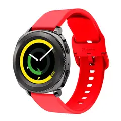 GENERICO - Correa Compatible Con Samsung Gear Sport Rojo Hebilla 20mm
