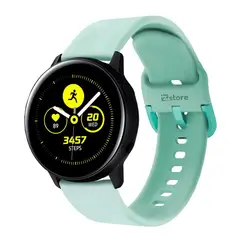 GENERICO - Correa Compatible Con Samsung Galaxy Watch Active Verde Esmeralda Hebilla 20mm