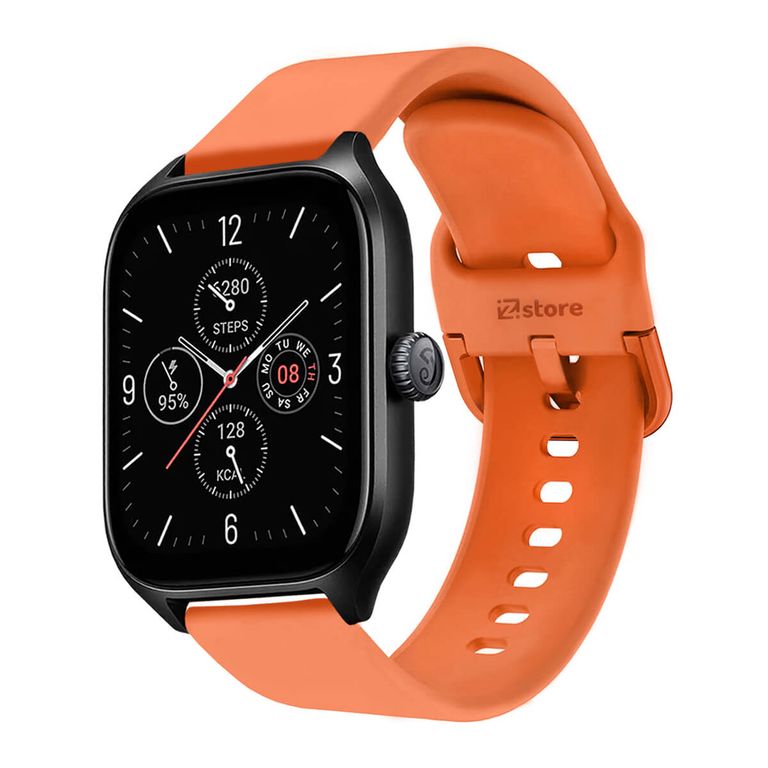 Correa Compatible Con Amazfit GTS4 Naranja Hebilla 20mm