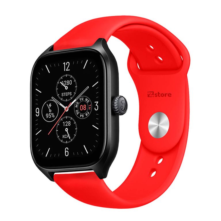 Correa Compatible Con Amazfit GTS4 Rojo Broche 20mm