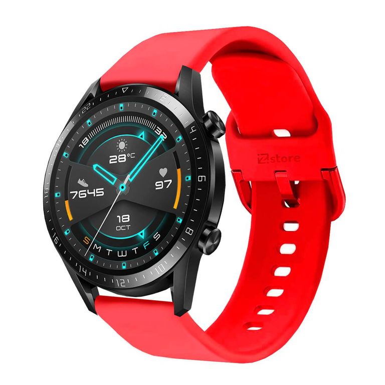Correa Compatible Con Huawei GT2 46mm Rojo Hebilla 22mm