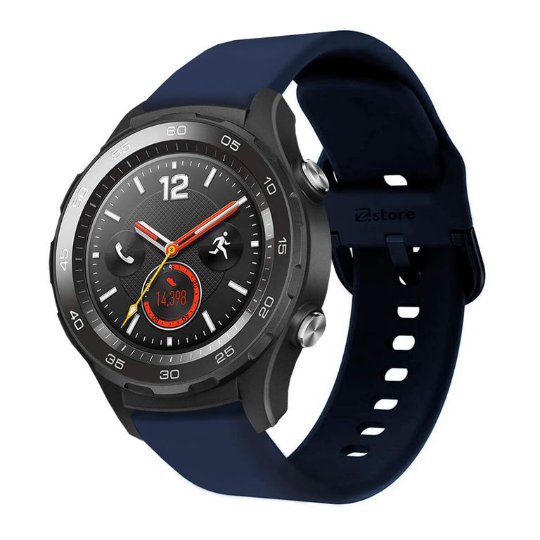 Correa Compatible Con Huawei Watch 2 Azul Oscuro Hebilla 20mm