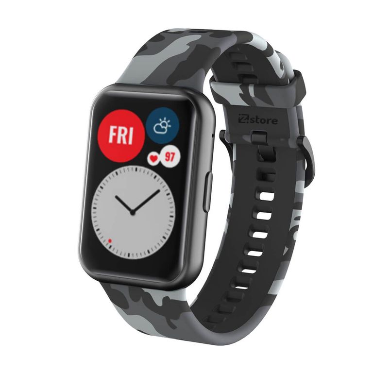 Correa Compatible Con Huawei Watch Fit Camuflado Gris