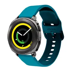 GENERICO - Correa Compatible Con Samsung Gear Sport Azul Turquesa Hebilla 20mm