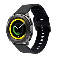 GENERICO - Correa Compatible Con Samsung Gear Sport Negro Hebilla 20mm
