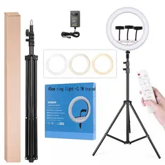 OEM - Aro Luz Led Touch 45 CM + Trípode + Control Remoto para 3 Celulares