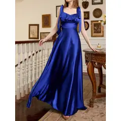 BLWOENS - Vestido Midi Azul Para Fiesta - Elegante Y Sofisticado