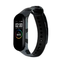 GENERICO - Correa Compatible Con Xiaomi Mi Band 3 y 4 Camuflado Gris