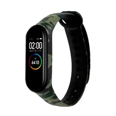 GENERICO - Correa Compatible Con Xiaomi Mi Band 3 y 4 Camuflado Verde