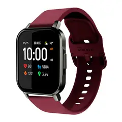 GENERICO - Correa Compatible Con Haylou LS02 Vino Rojo Hebilla 20mm