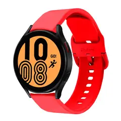 GENERICO - Correa Compatible Con Samsung Galaxy Watch 42mm Rojo Hebilla 20mm