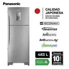 PANASONIC - Refrigeradora Top Freezer NR-BT55PV2XD Inverter 483L