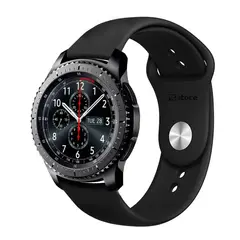 GENERICO - Correa Compatible Con Samsung Galaxy Gear S3 Frontier Negro Broche 22