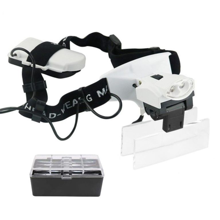 Lupa Visera de Cabeza con Luz con medidas intercambiables