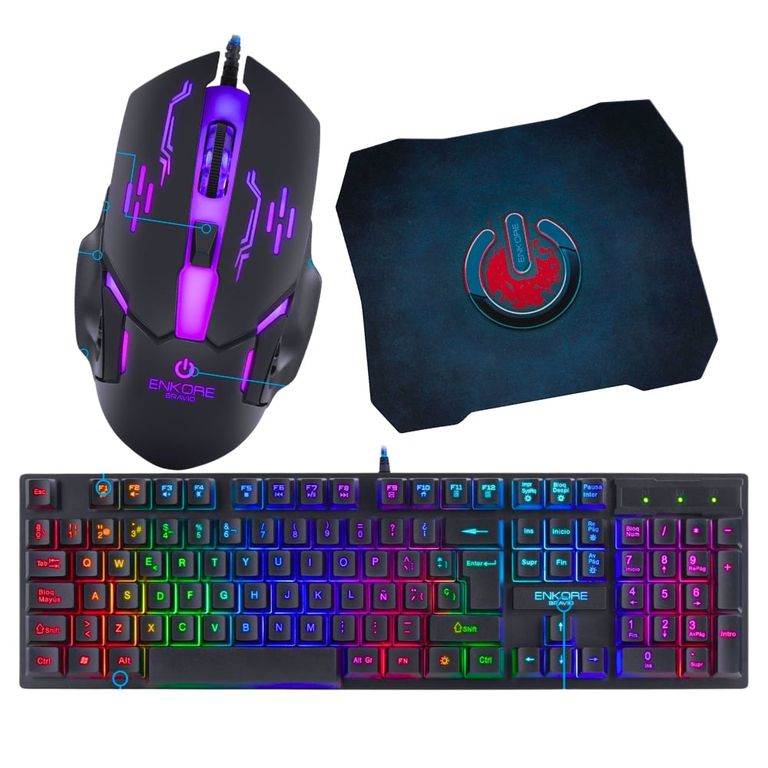 Kit Gamer 3 en 1: Teclado Gamer semimecanico + Mouse + Padmouse