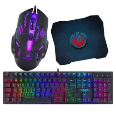 ENKORE - Kit Gamer 3 en 1: Teclado Gamer semimecanico + Mouse + Padmouse