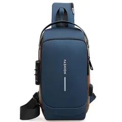 GENERICO - Mochila Morral Riñonera Bandolera cruzada impermeable antirrobo - Azul