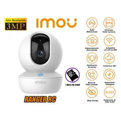 IMOU - Cámara Seguridad Wi-Fi RANGER RC Gira 360º 3MP + Micro SD 128GB