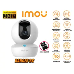 IMOU - Cámara Seguridad Wi-Fi RANGER RC Gira 360º 3MP + Micro SD 256GB