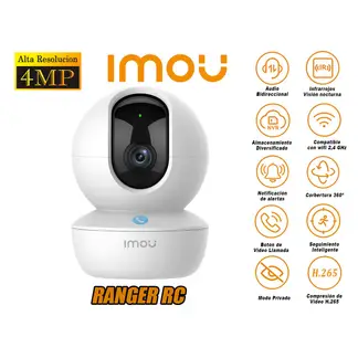 IMOU - Cámara de Seguridad Wi-Fi RANGER RC Gira 360º 4MP Inteligente