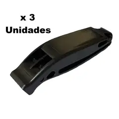 GENERICO - 3 Silbatos bitonal negro de rescate supervivencia acuático