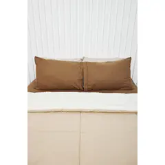 COBITEX HOME - Sábanas Chocolate + Edredón con Corderito Arenita 2 Plazas Cobitex 100% Algodón