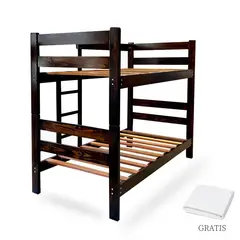 GENERICO - Camarote 1 Plaza 1/2 Ambos Pisos Madera Pino + Sabana Gratis