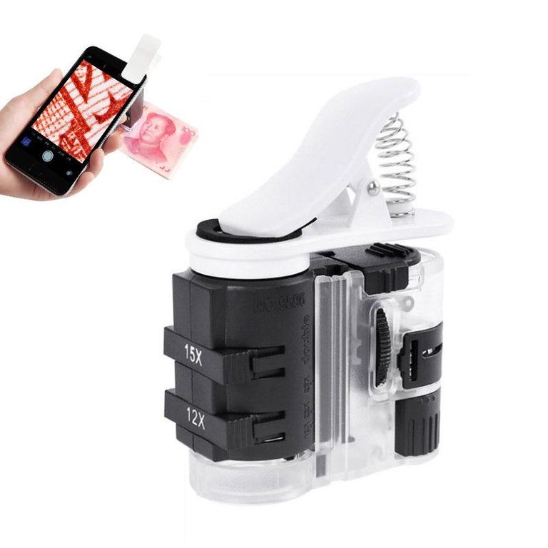 Lupa Microscopio Para Celular 27x Con Luz