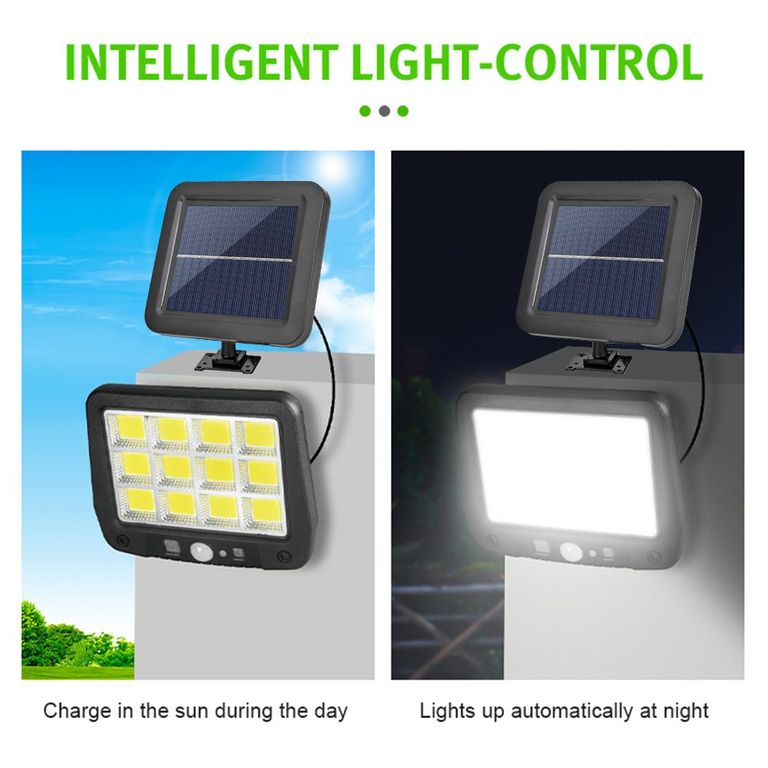 Reflector Luz LED Solar de Autocarga Sensor de Movimiento con Cable