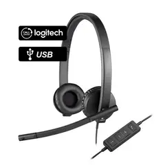 LOGITECH - Audífono H570E Con Micrófono Usb Call Center Cableado Negro