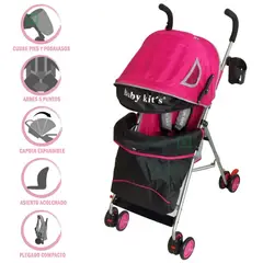 BABY KITS - Coche Bastón Para Bebe KANSO BK6120 Fucsia