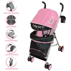 BABY KITS - Coche Bastón Para Bebe KANSO BK6120 Rosado