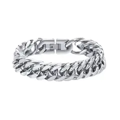 GENERICO - Pulsera Cubana para Hombre Modelo Titán x 15 mm de Grosor