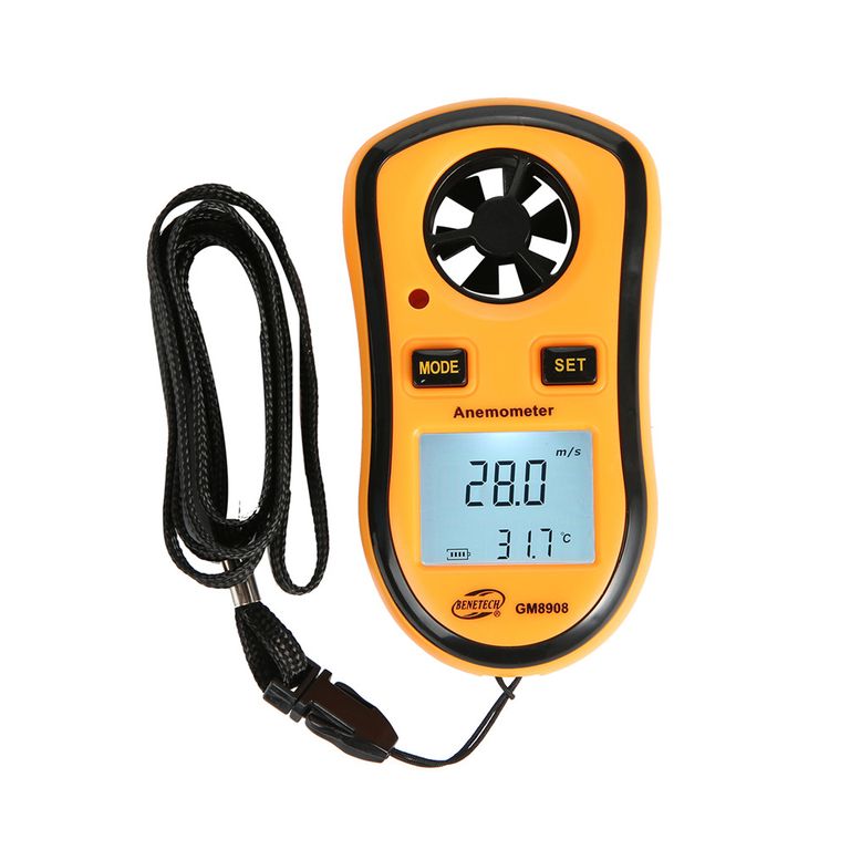 Mini Anemómetro Termómetro Medidor Velocidad Viento - GM8908