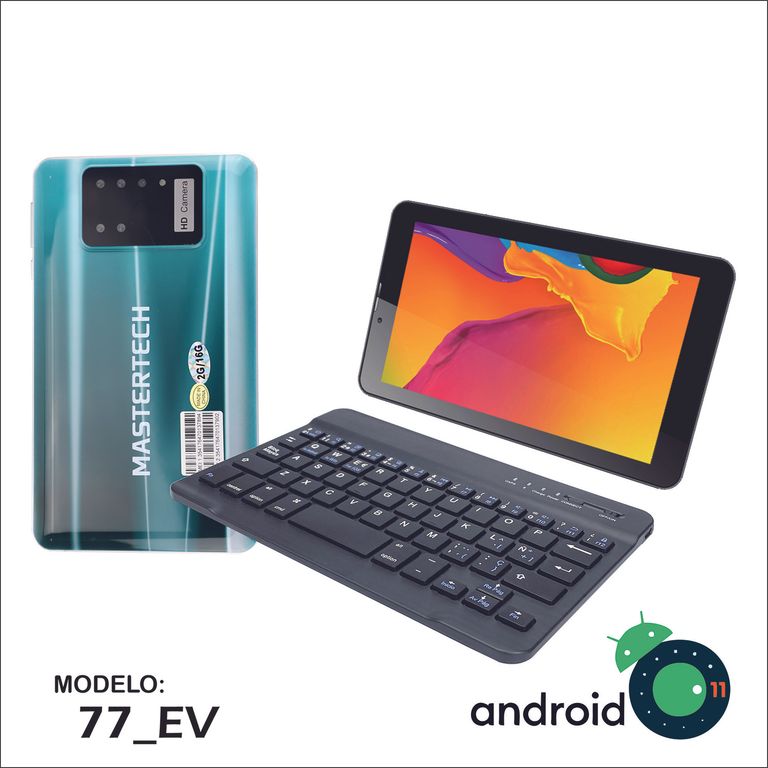 TABLET 7'' 3G 77-EV TECLADO INALAMBRICO 16GB ANDROID 11- VERDE