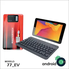 MASTERTECH - TABLET 7'' 3G 77-EV TECLADO INALAMBRICO 16GB ANDROID 11- ROJO