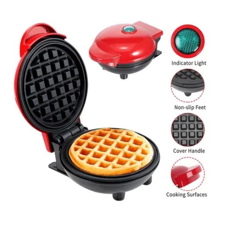 Mini Wafflera Antiadherente Waffles en Forma Circular