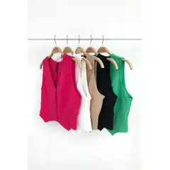 GENERICO - Chaleco Casual Camila Color Fucsia Estacion 108