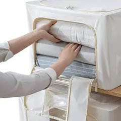 ELMEJORPRECIO - Cesta De Almacenamiento Plegable Para Sabanas Rayada Gris