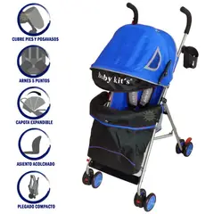 BABY KITS - Coche Bastón Para Bebe KANSO BK6120 Azul